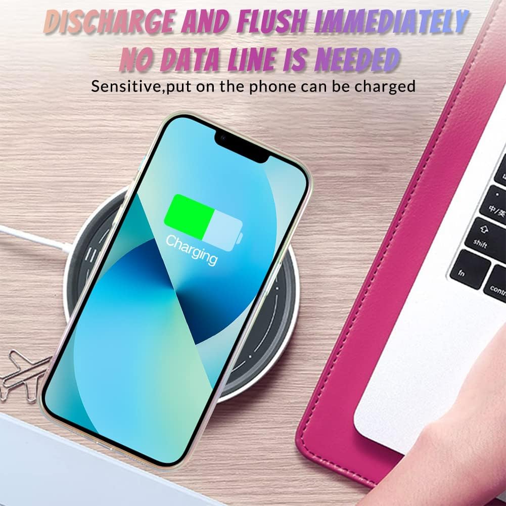 Bonoma Funda compatible con iPhone 13 con cristales iridiscentes fluorescentes brillantes de lujo, protector de cámara + 2 protectores de pantalla a