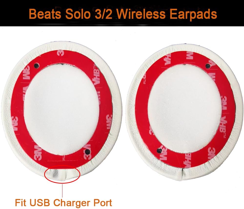 Almohadillas de repuesto para auriculares inalámbricos Beats Solo 2 y Solo 3, almohadillas para los oídos con piel de proteína suave