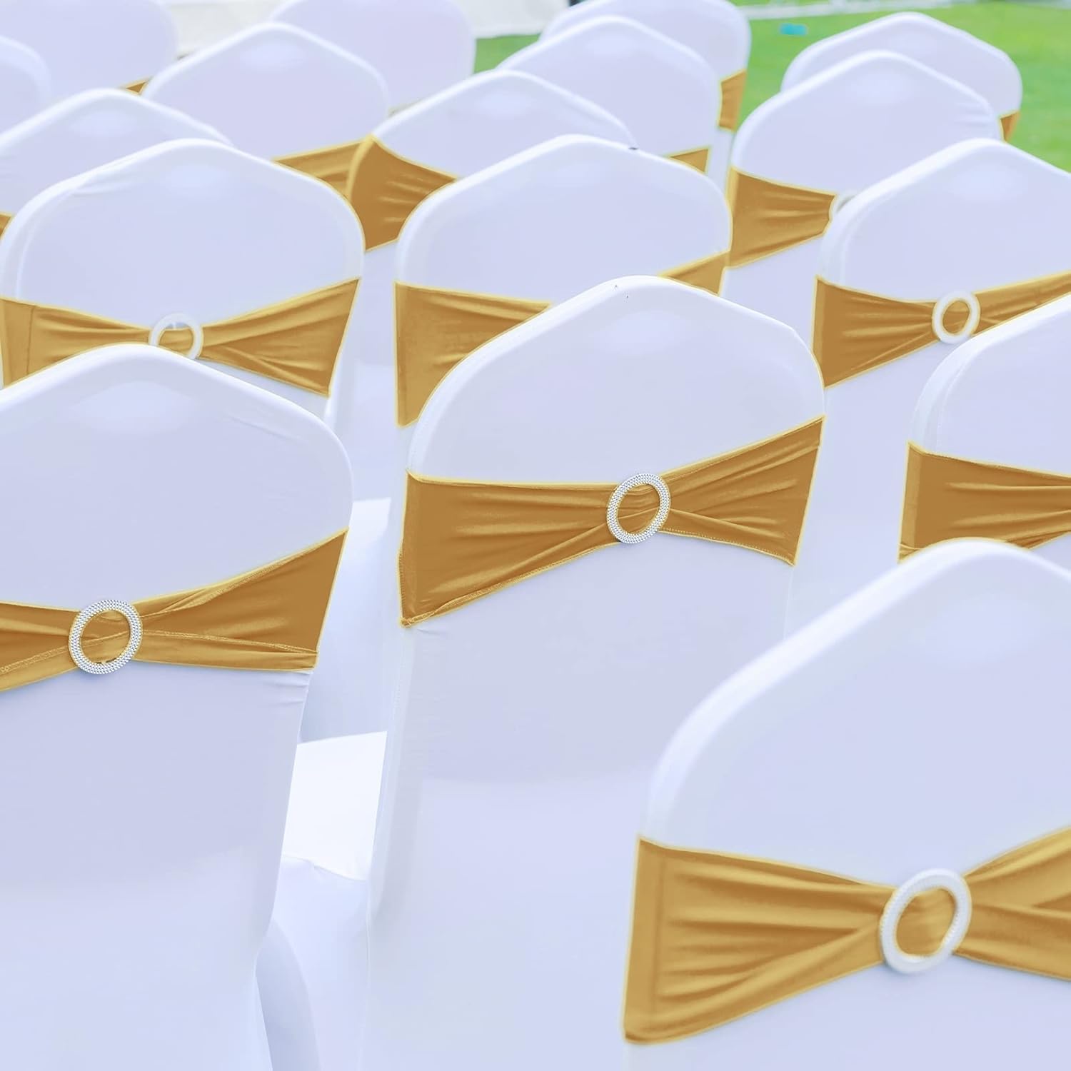 80 cintas elásticas para silla, lazos para silla, bandas elásticas de elastano con hebilla para boda, hotel, banquete, fiesta de cumpleaños,
