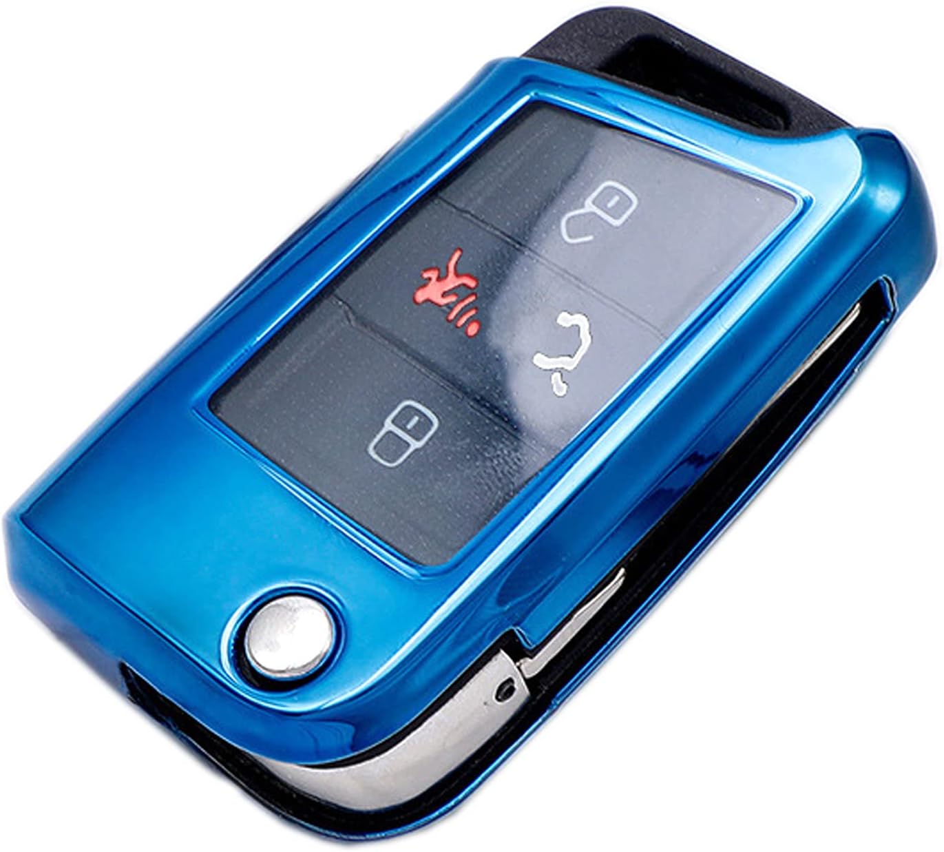 Funda para llavero Volkswagen de protección completa TPU suave para llave inteligente, compatible con VW 2016-2017 Golf Polo GTI 2018 2019 Tiguan