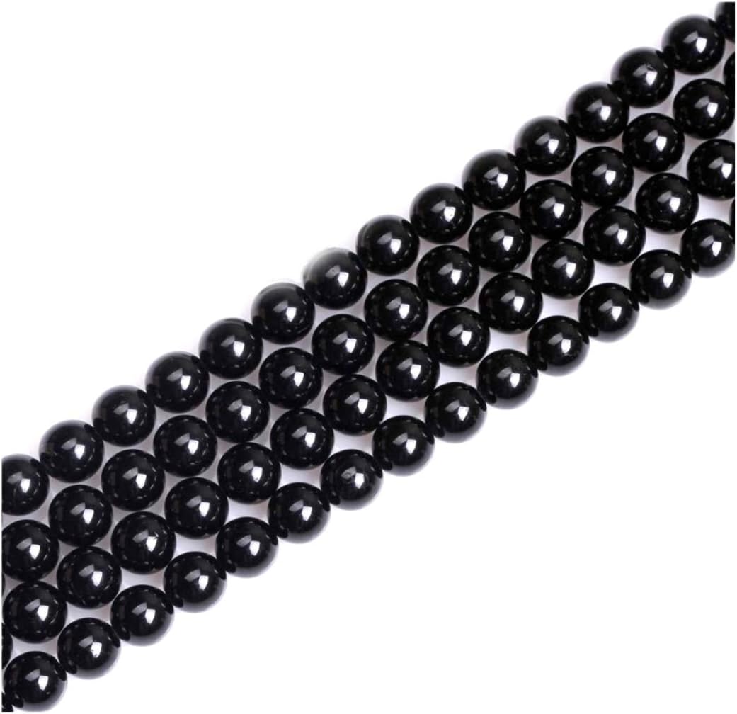 Adabele GE13-6 – 1 hebra de piedras preciosas curativas de turmalina negra natural de grado A de 0.236 pulgadas (58-62 unidades) para fabricación de