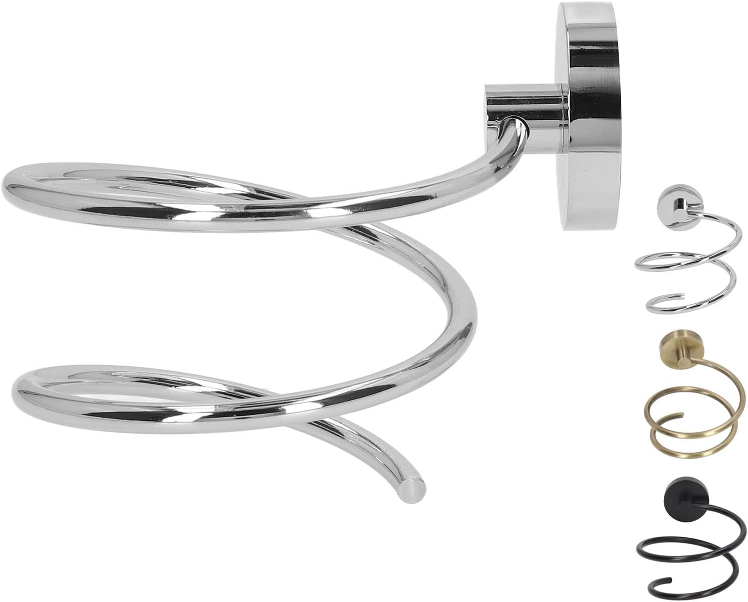 VTOSEN Soporte para secador de pelo de acero inoxidable 304, organizador de herramientas para el cabello de montaje en pared para baño, soporte para