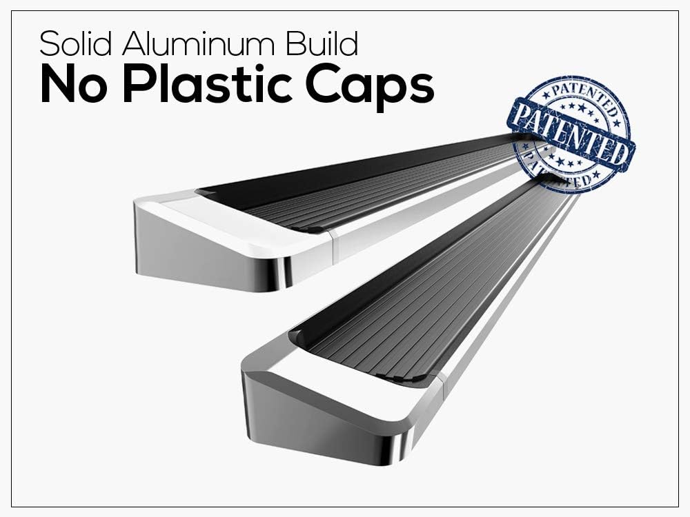 APS iBoard – Estribos para camioneta de doble cabina, 4 puertas laterales completas., Plateado aluminio