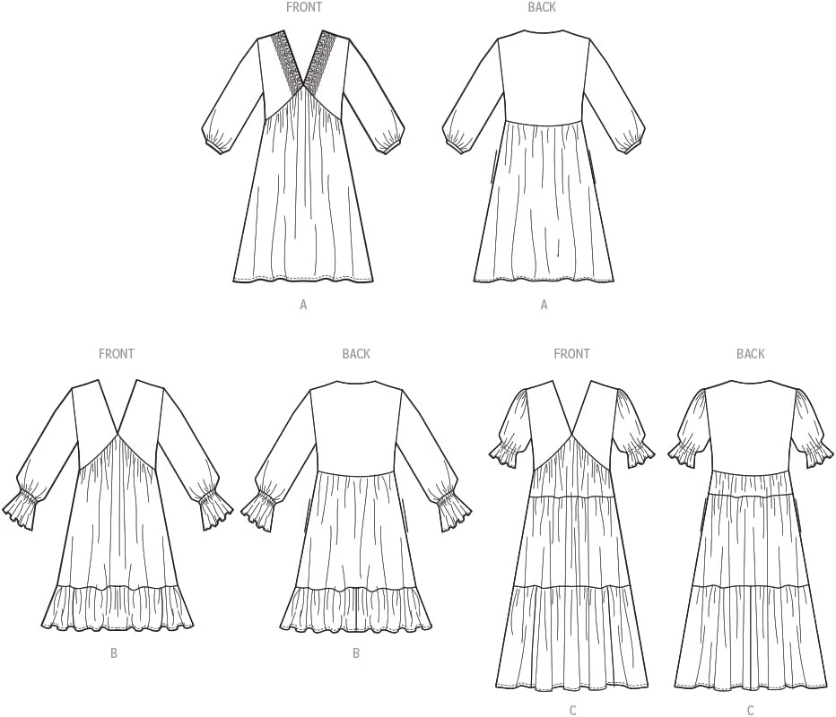 Simplicity Misses’ – Kit de patrón de costura para vestido imperio con cuello en V, código S9702, tallas 8-10-12-14-16, multicolor