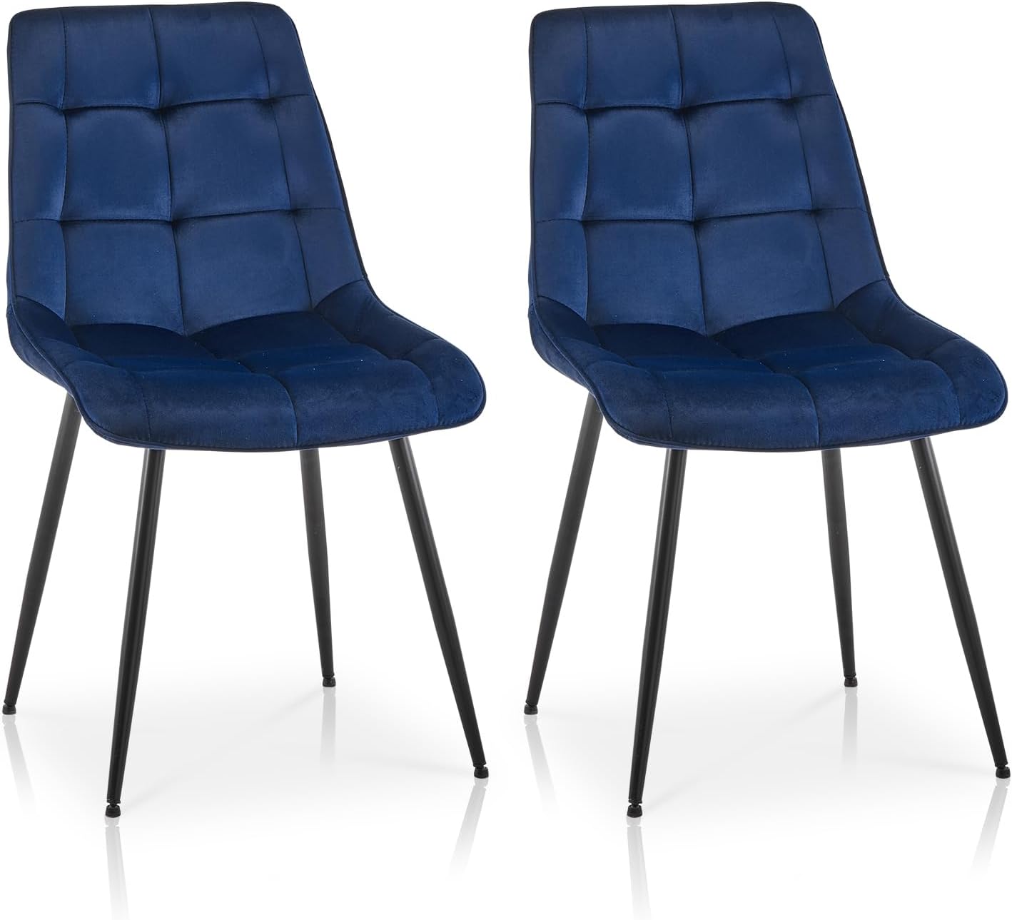 TUKAILAI Juego de 2 sillas de comedor de terciopelo, asiento y respaldo tapizados suaves y cómodos, silla auxiliar moderna de ocio con patas de