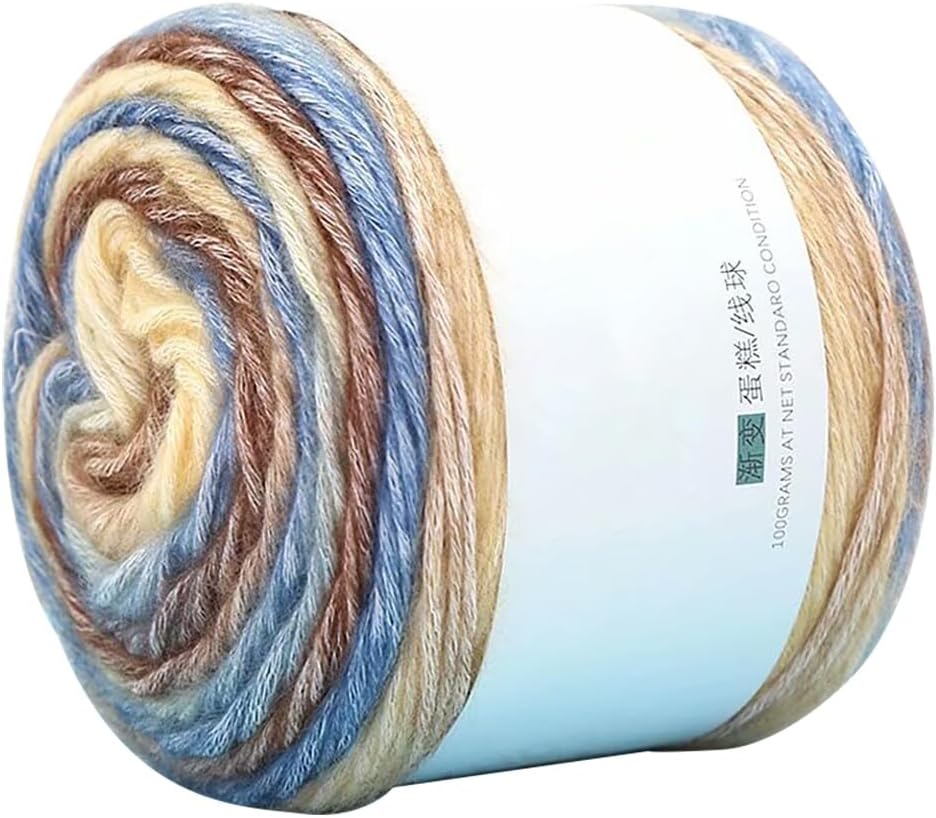 100% algodón multicolor degradado de lana de algodón arco iris suave hilo de algodón cálido 3.53 oz hilo de pastel de gasa de algodón caliente DIY