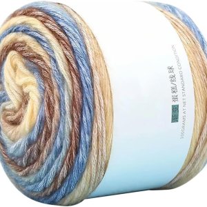 100% algodón multicolor degradado de lana de algodón arco iris suave hilo de algodón cálido 3.53 oz hilo de pastel de gasa de algodón caliente DIY 100% algodón multicolor degradado de lana de algodón arco iris suave hilo de algodón cálido 3.53 oz hilo de pastel de gasa de algodón caliente DIY