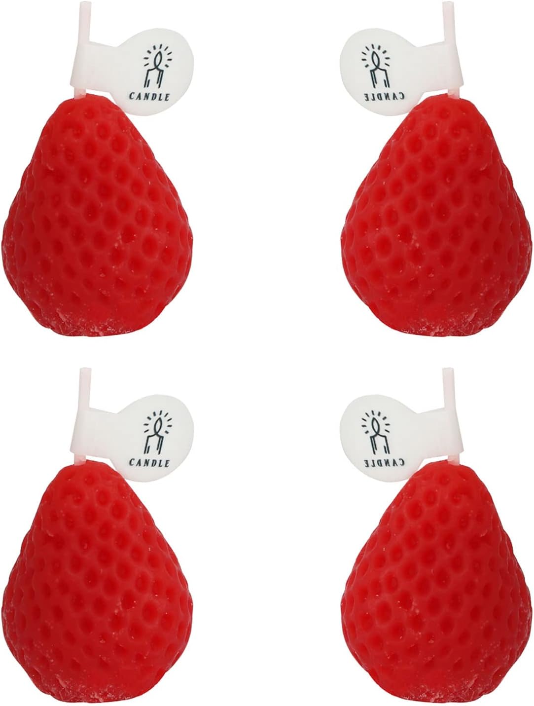 yyangz – Vela perfumada en forma de fresa, 4 unidades, aroma de fruta, cera de soja, vela decorativa para mesa, foto, regalo de cumpleaños, vela de