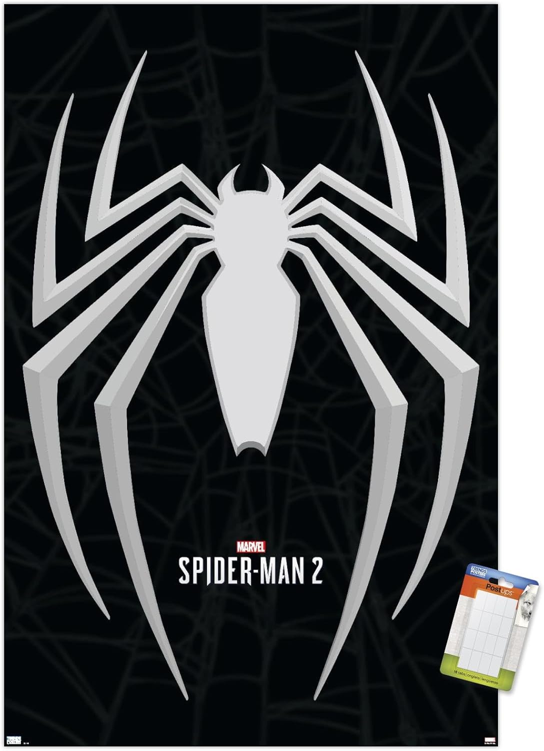 Trends International Marvel’s Spider-Man 2 – Póster de pared con icono de Peter Parker, 22.37 x 34.00 pulgadas, paquete de póster y montaje prémium