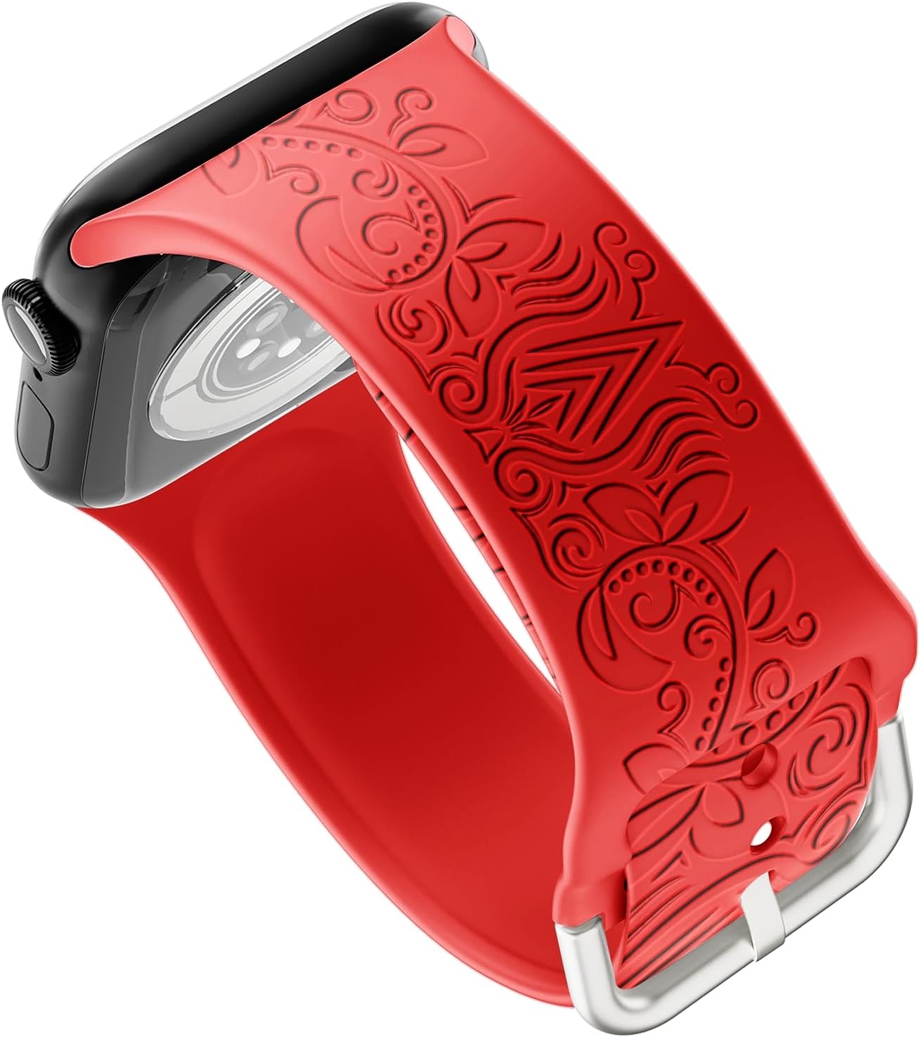 Correa grabada de Halloween compatible con Apple Watch Band de 1.496 in 1.575 in 1.614 in 1.654 in 1.732 in 1.772 in 1.929 in para mujeres y