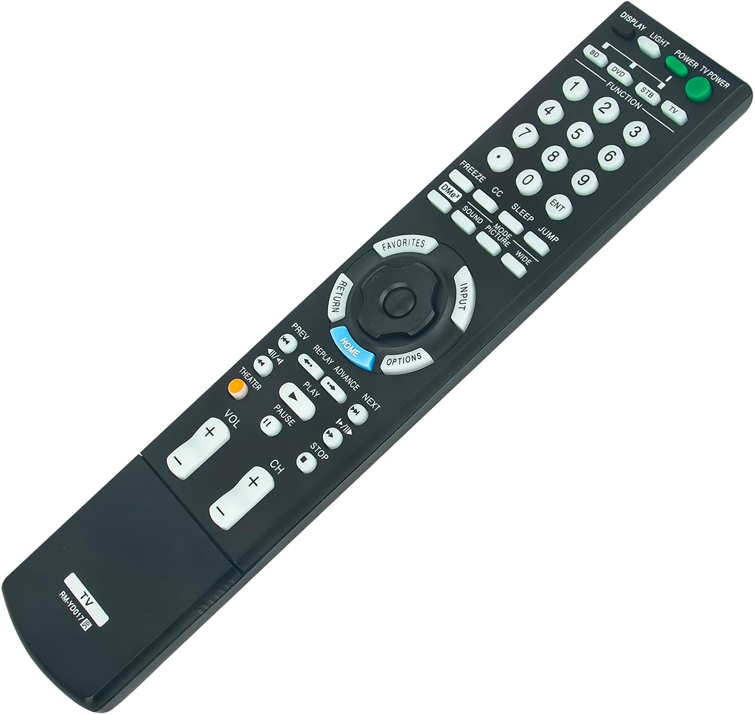 RM-YD017 Nuevo control remoto de repuesto para Sony TV KDL-52WL130 KDL52WL130PKG KDL-52WL130PKG KDL52WL130W KDL-52WL130W KDL52XBR4 KDL-52XBR4