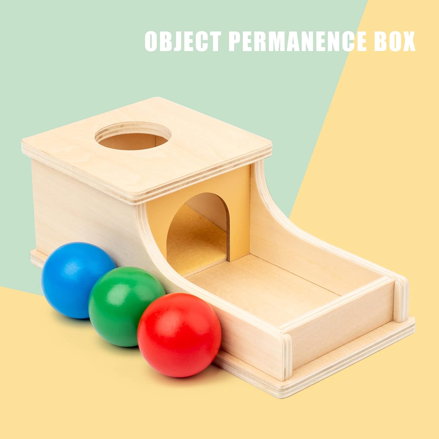 Busy edition Montessori Toys – Caja de permanencia de objetos de madera con sonido suave para bebés de 6 meses, 1, 2, 3 años, juguete para niños