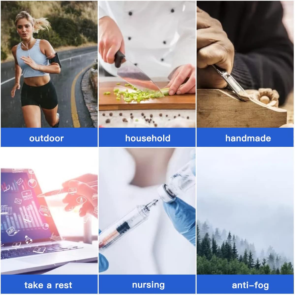 JOO’RTI Gafas de seguridad antivaho con luz azul, gafas protectoras antipolvo para mujeres y hombres
