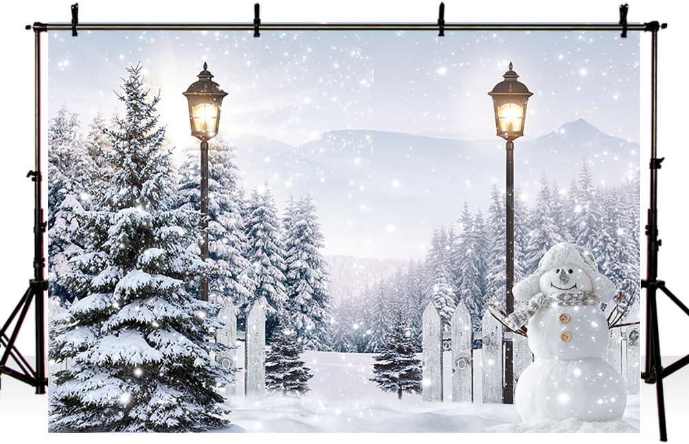 AIBIIN Telón de fondo de Navidad de bosque de nieve de invierno de 7 x 5 pies para fotografía, escena de invierno, decoración de fiesta del país de