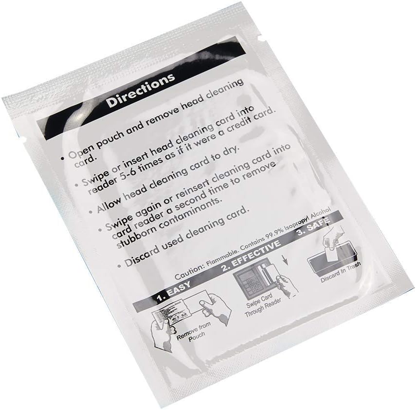 Tarjetas de limpieza CR80, limpiador de lector de tarjetas de doble cara, tarjetas de limpieza de terminales de deslizamiento POS CK-CR80 (25 piezas)