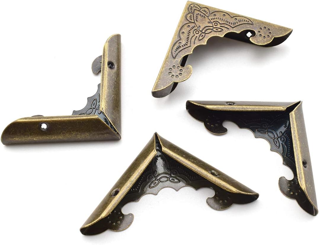 SDTC Tech – Juego de 20 protectores de esquina de metal para libro de recortes (0.157in, altura interna), diseño de esquinas