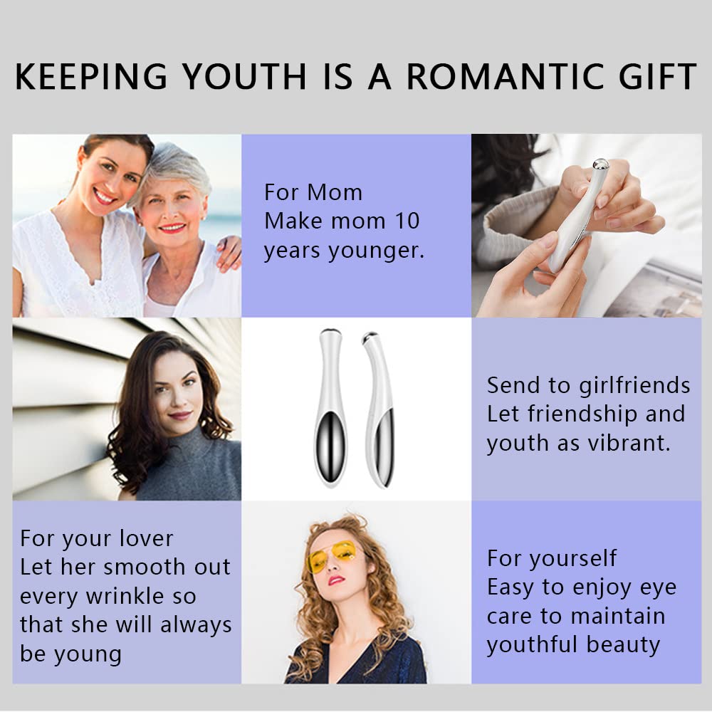 Varita de masaje de ojos blancos sin baterías Instrumento de belleza ocular Instrumento de masaje de elevación de ojos Instrumento de belleza de