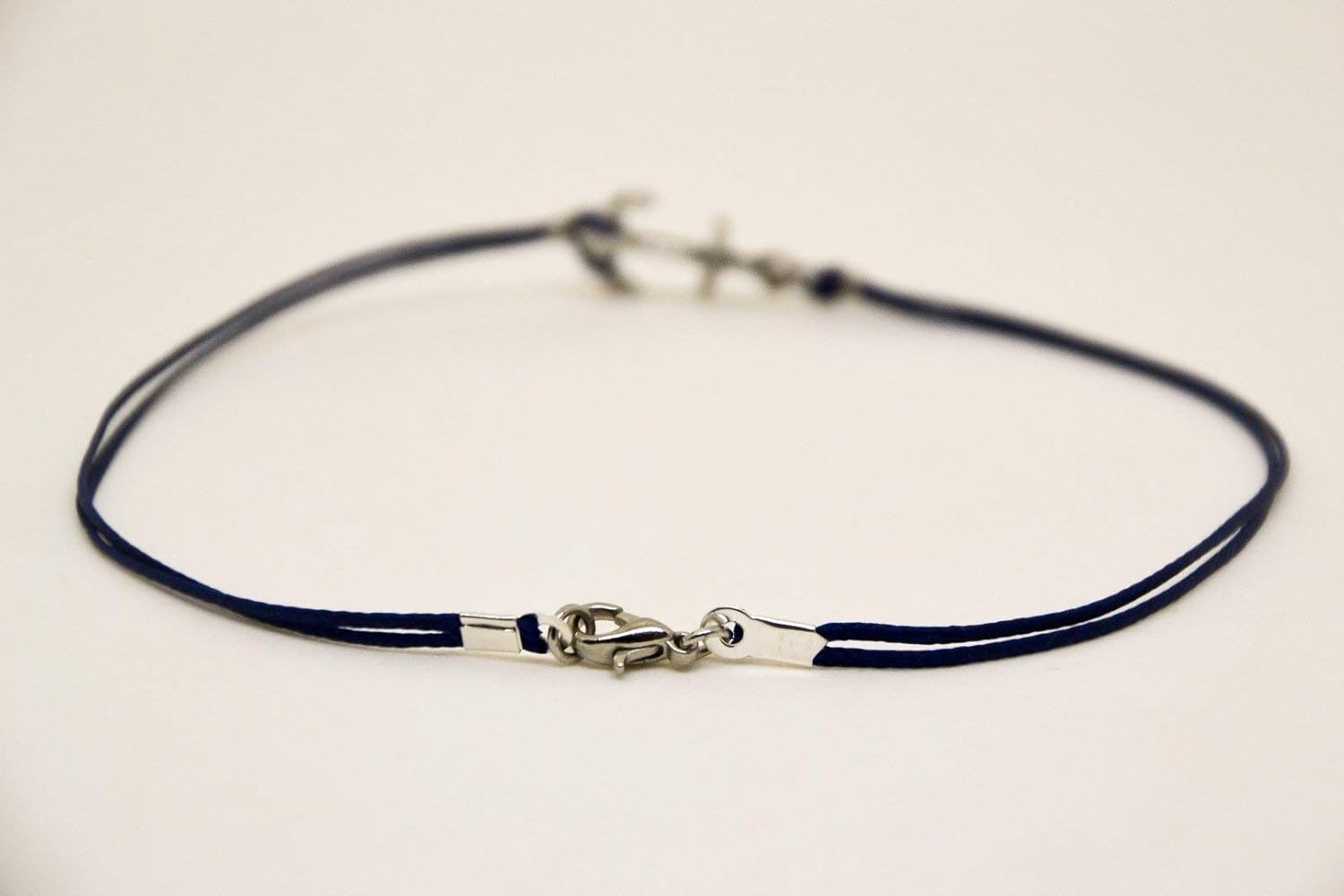 Anchor anklet for men, men’s anklet with a silver anchor, blue cord, anklet for men, gift for him, men’s ankle bracelet, nautical jewelry