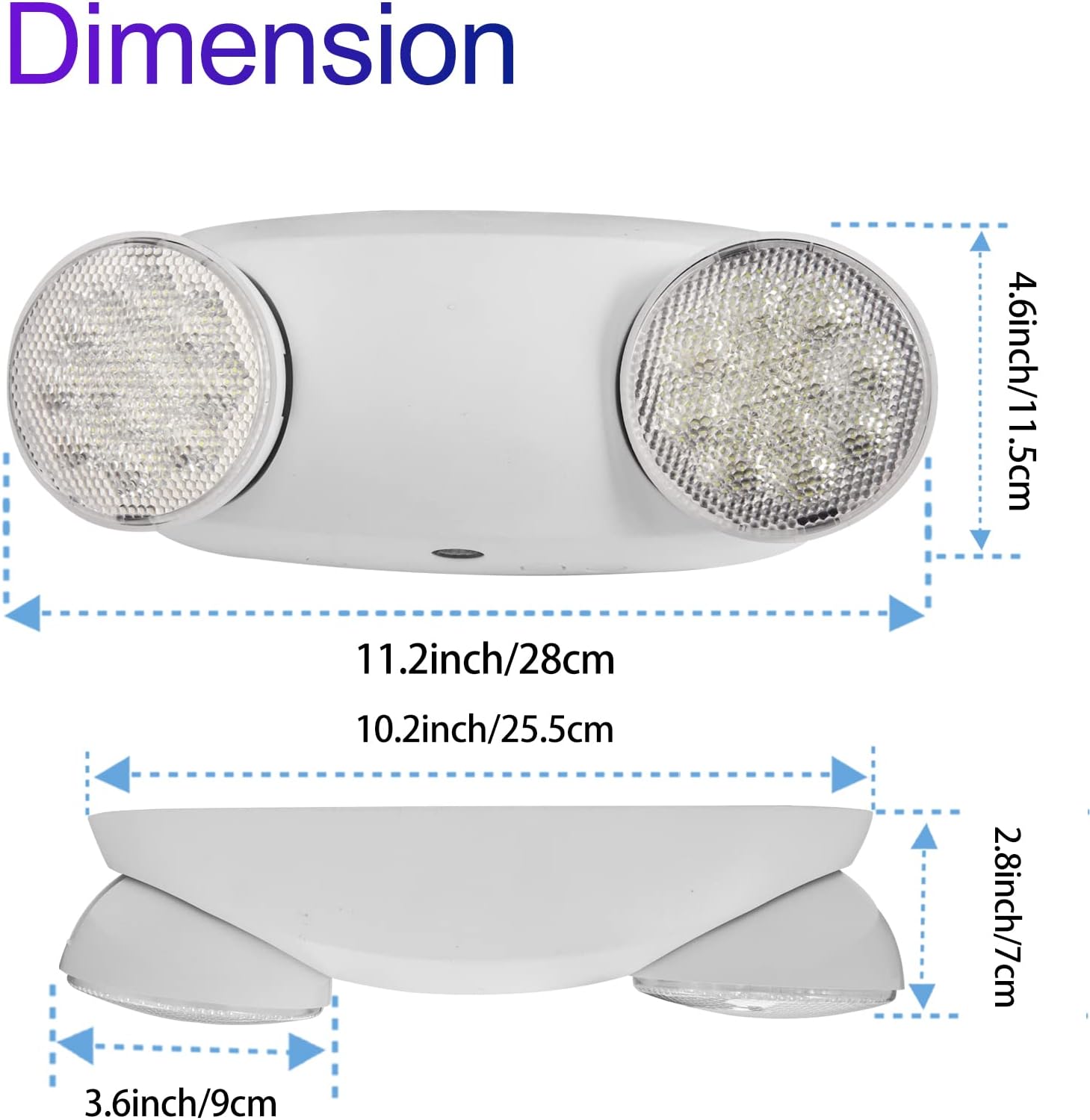 Luces de emergencia LED con batería de respaldo, certificación UL, CA 120277 V, accesorios de salida de emergencia cableados para negocios, paquete