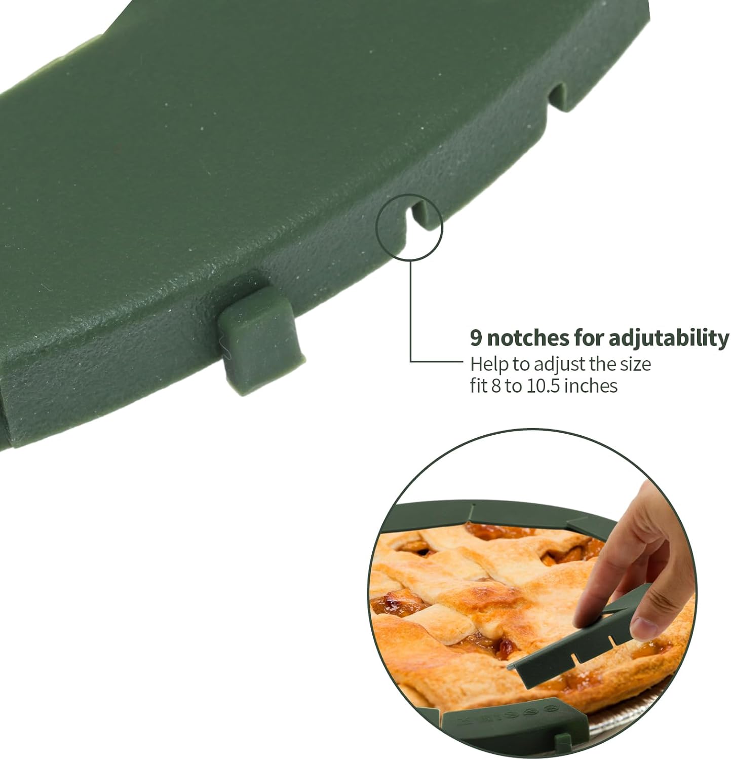 HOHUIGO Pie Crust Shield – Protector de corteza de silicona para bordes de pastel, anillo ajustable para tartas de corteza para hornear pastel pizza