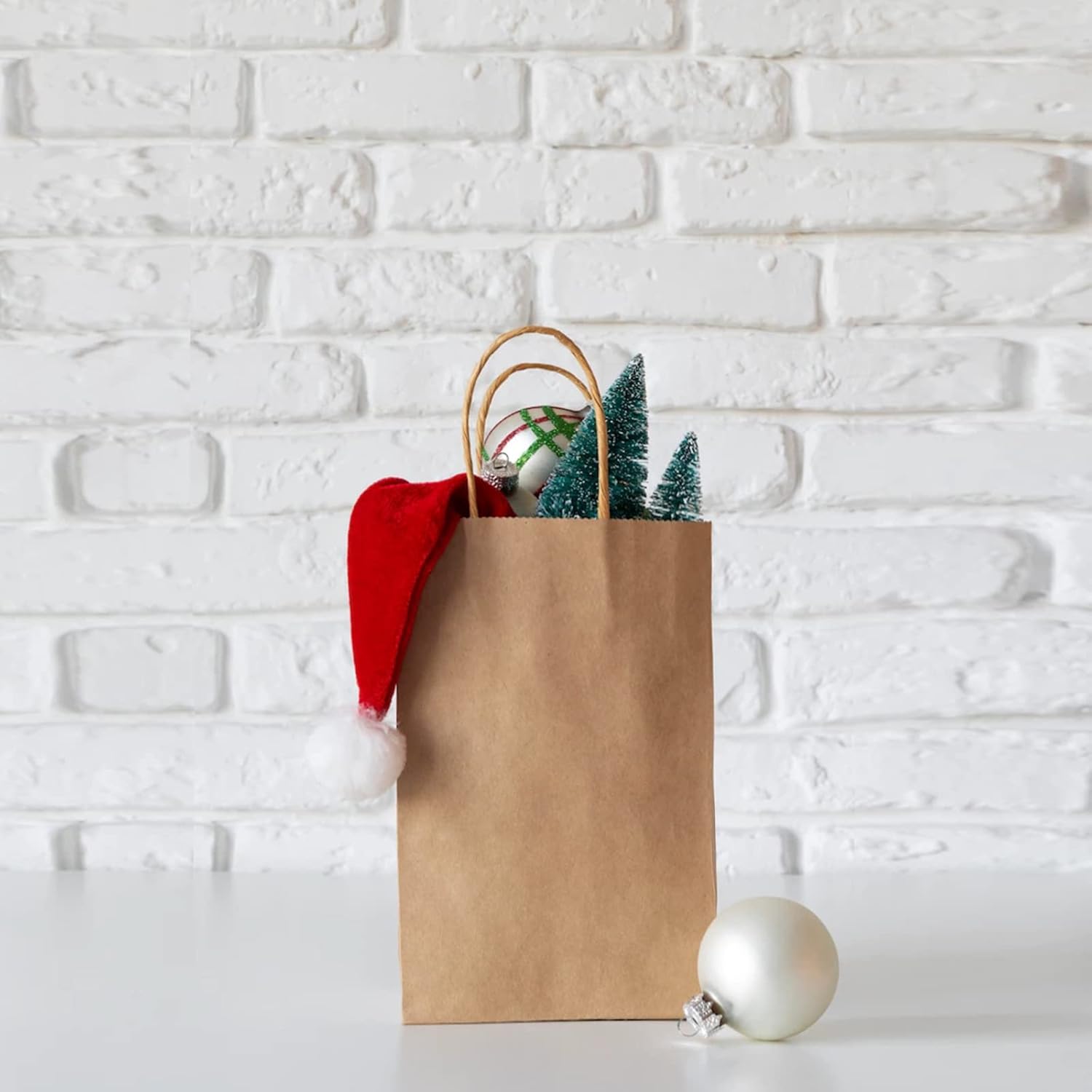 TOWRAP Bolsas de papel marrón con asas de varios tamaños, 75 bolsas de regalo de papel kraft a granel, bolsas de compras, bolsas de fiesta, bolsas