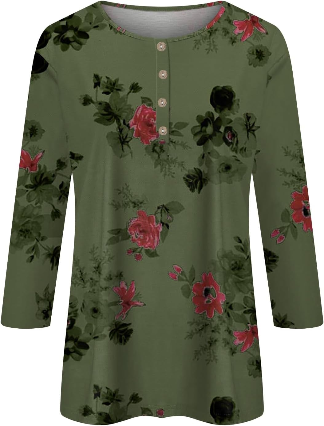 Camisetas básicas para mujer, camisas de manga 34 para mujer, lindas camisetas estampadas, blusas casuales de talla extragrande, camisetas básicas