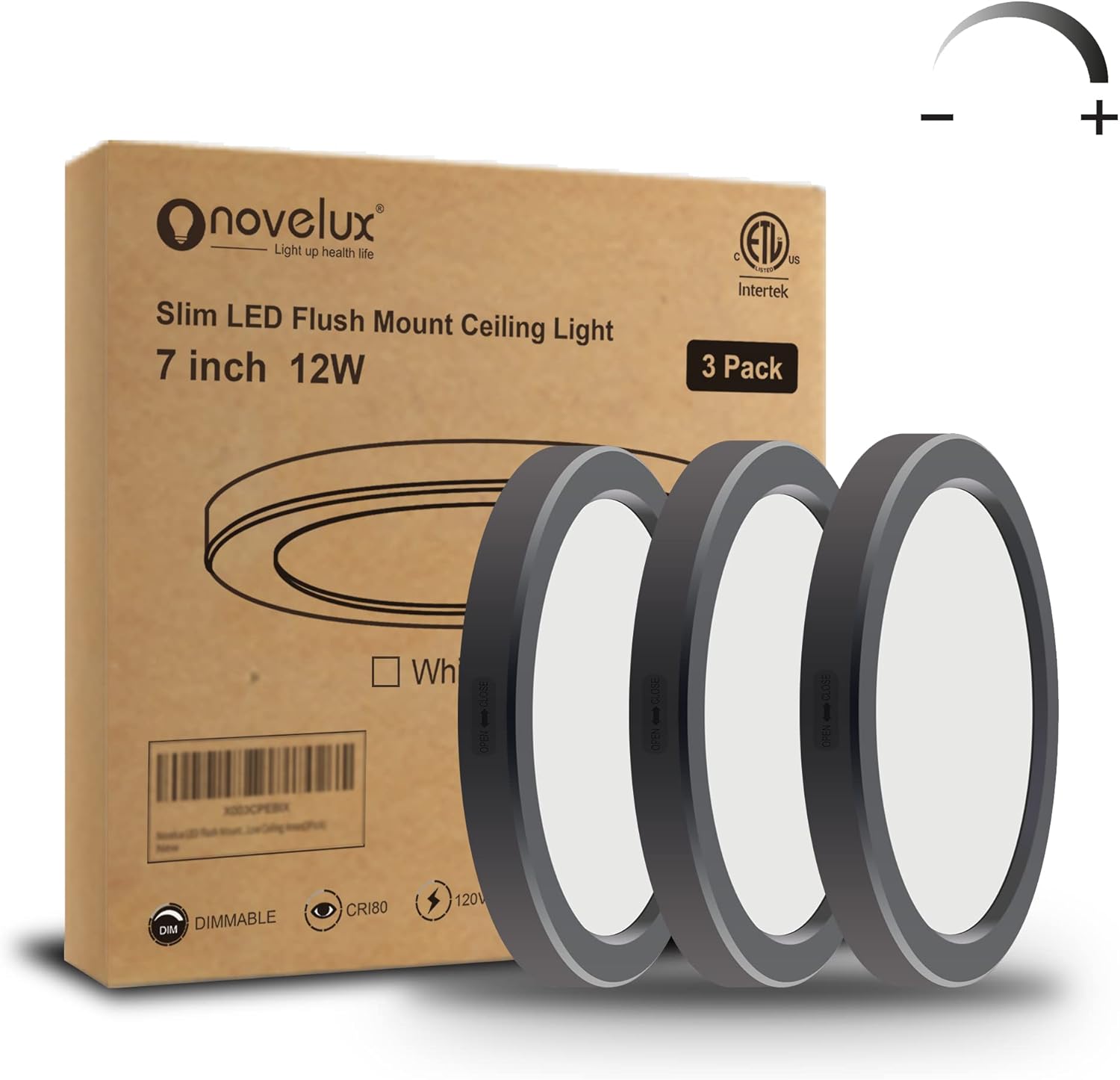 Lámpara de techo LED pequeña de 7 pulgadas, regulable, luz diurna de 5000 K, lámpara de techo redonda ultra delgada, lámpara de techo moderna para