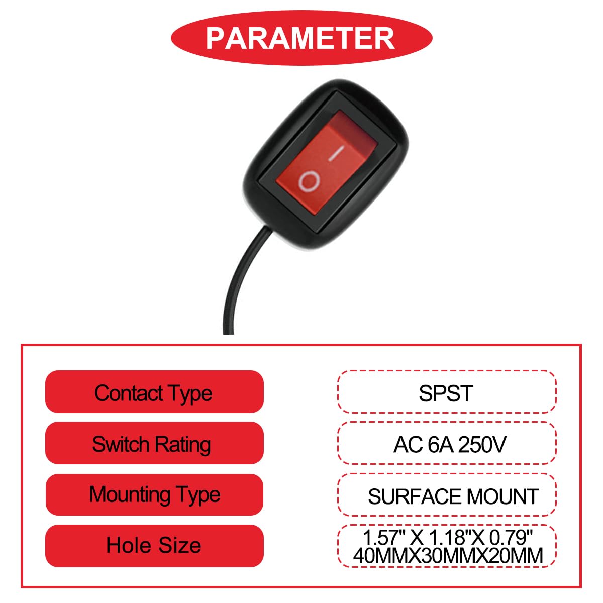 Interruptor basculante para coche, interruptor de encendido y apagado, interruptor de botón de 12 V, interruptor de tira de luz LED, interruptor de