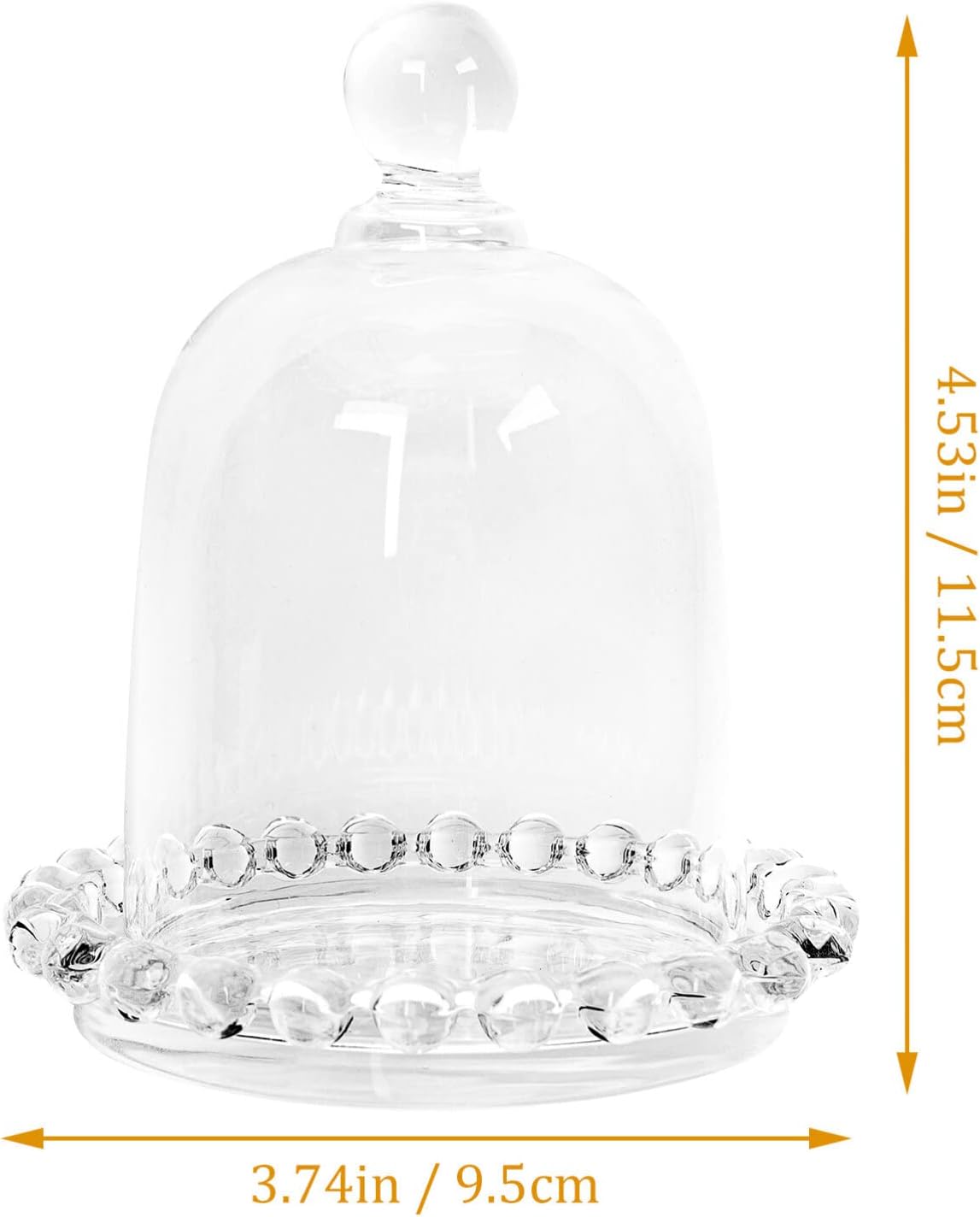 Abaodam Mini soporte transparente para pasteles con cúpula de cristal, 6 “x 6”