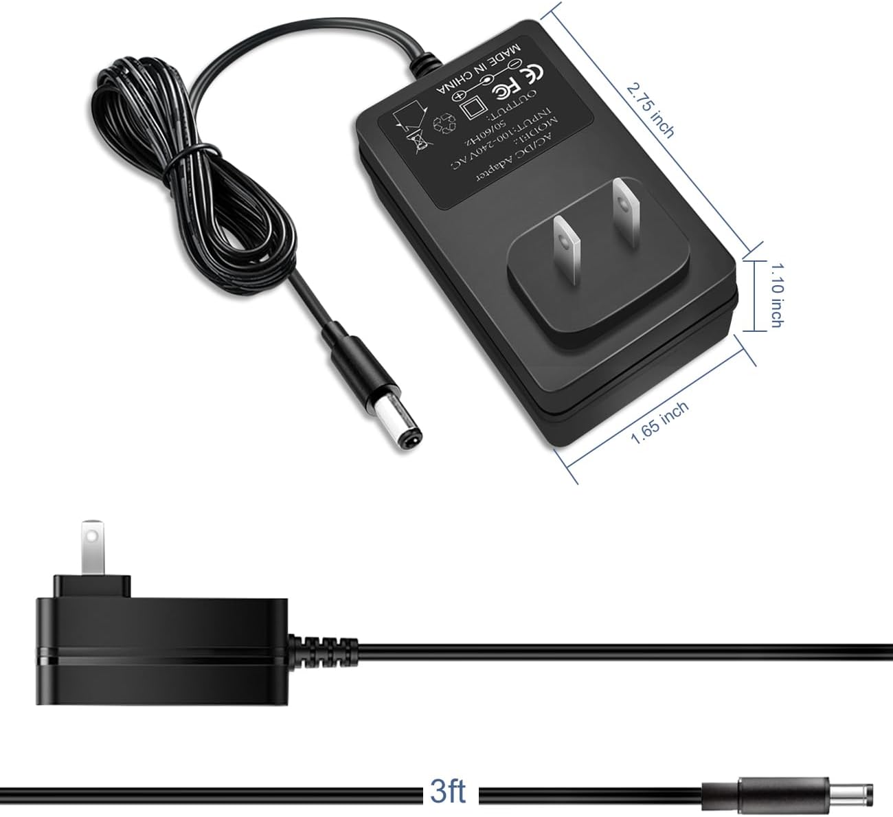 AC 100V-240V a DC 24V 1A Adaptador de fuente de alimentación conmutada, cargador estabilizado universal de 24 voltios de 1 amperio con 8 enchufes de