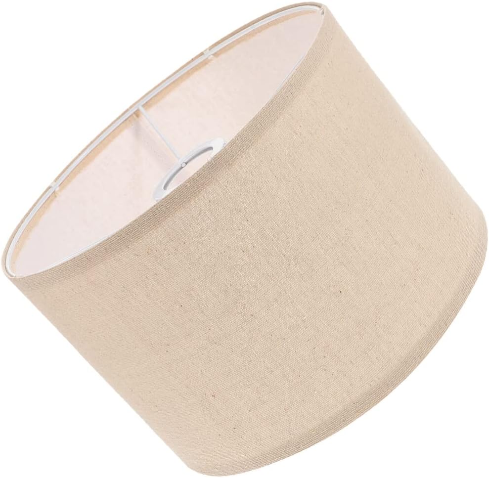 Pantallas de lámpara para lámparas de mesa, pantalla de lámpara de tambor, pantallas de lámpara pequeñas de repuesto de lino natural, pantalla de