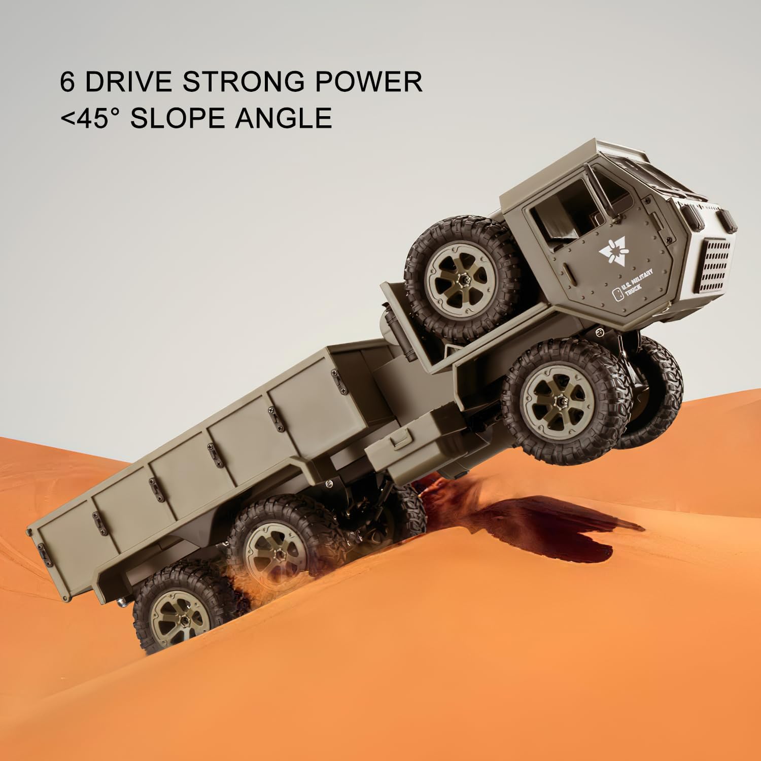 Camión militar RC 6×6 Off Road Vehículo blindado militar Camión táctico 112 Control remoto Rock Crawler Ejército Transporte Camión 6WD Camión con