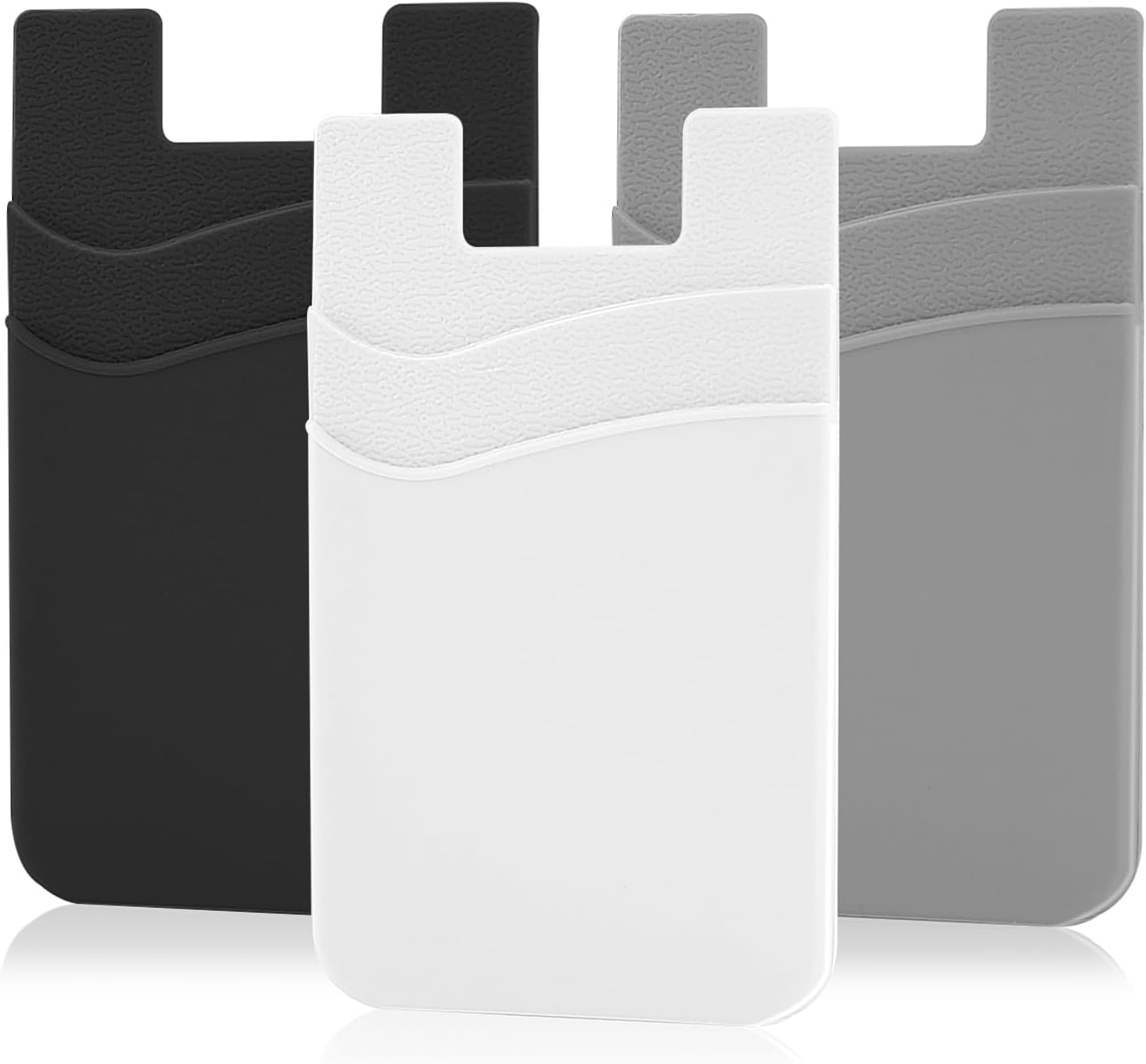 SS Tarjetero para funda de teléfono, cartera de teléfono adhesivo de silicona para teléfono celular, adecuado para iPhone, Samsung Galaxy y