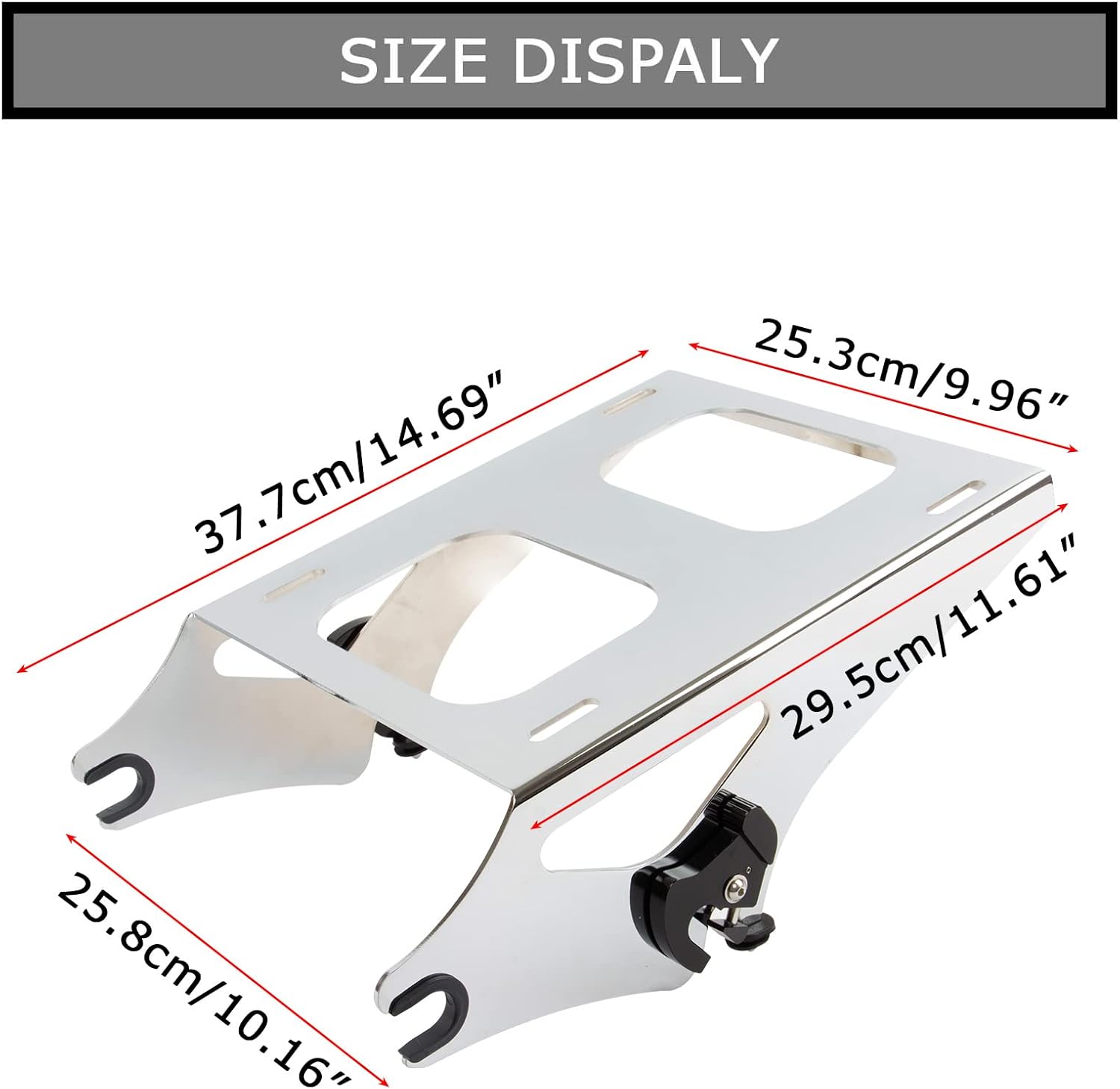 Estante de equipaje desmontable de dos paquetes turísticos compatible con Touring Street Glide Road King Electra Glide 2014-2022 (cromado)