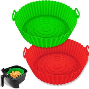 La chat Forros de silicona para freidora de aire, paquete de 2 cestas de freidora de aire de 8.5 pulgadas de grado alimenticio para reemplazo del La chat Forros de silicona para freidora de aire, paquete de 2 cestas de freidora de aire de 8.5 pulgadas de grado alimenticio para reemplazo del