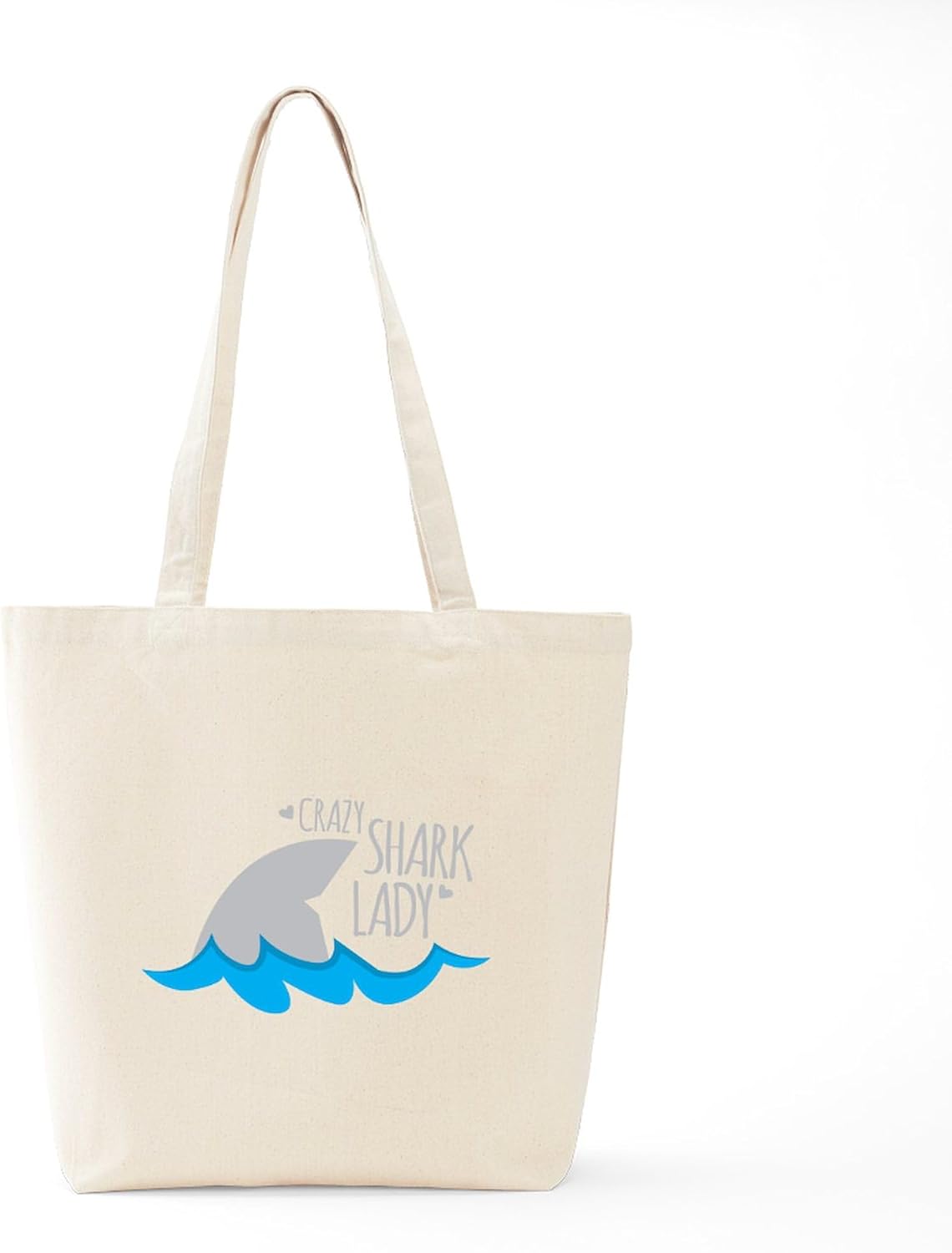 CafePress Crazy Shark Lady Tote Bag Natural Canvas Tote Bag, Cloth Shopping Bag