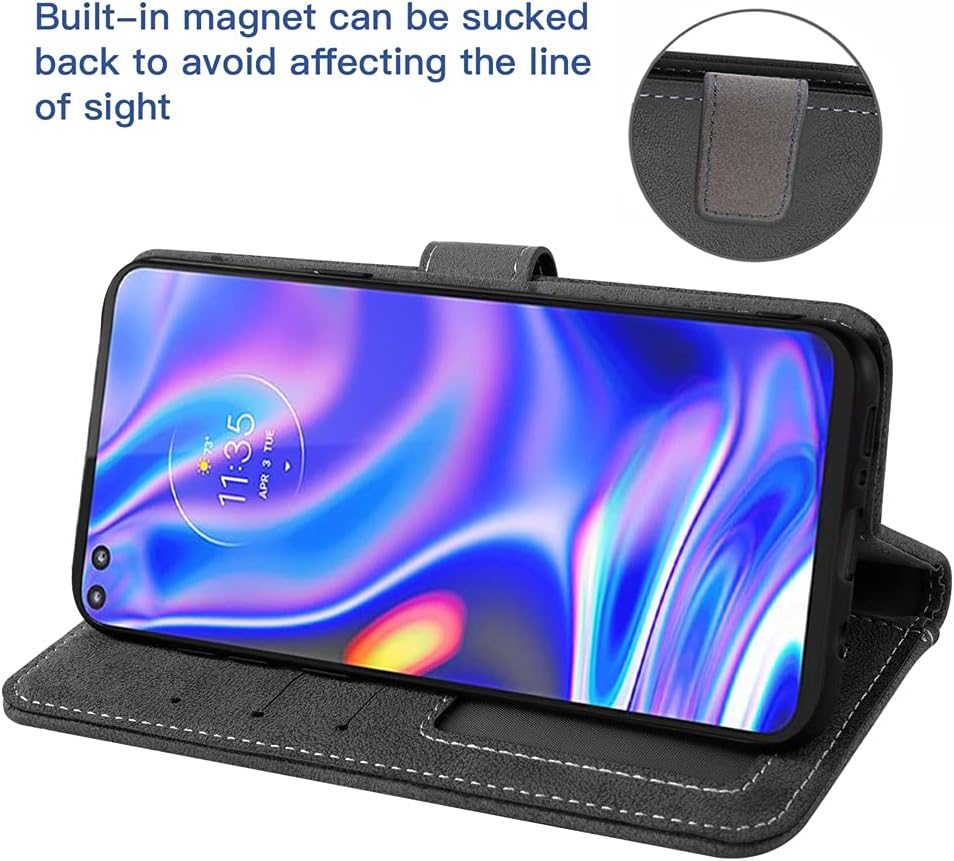 Asuwish Funda compatible con Moto One 5GOne5G UWMoto G G5 Plus y protector de pantalla de vidrio templado con cordón de soporte para tarjeta de