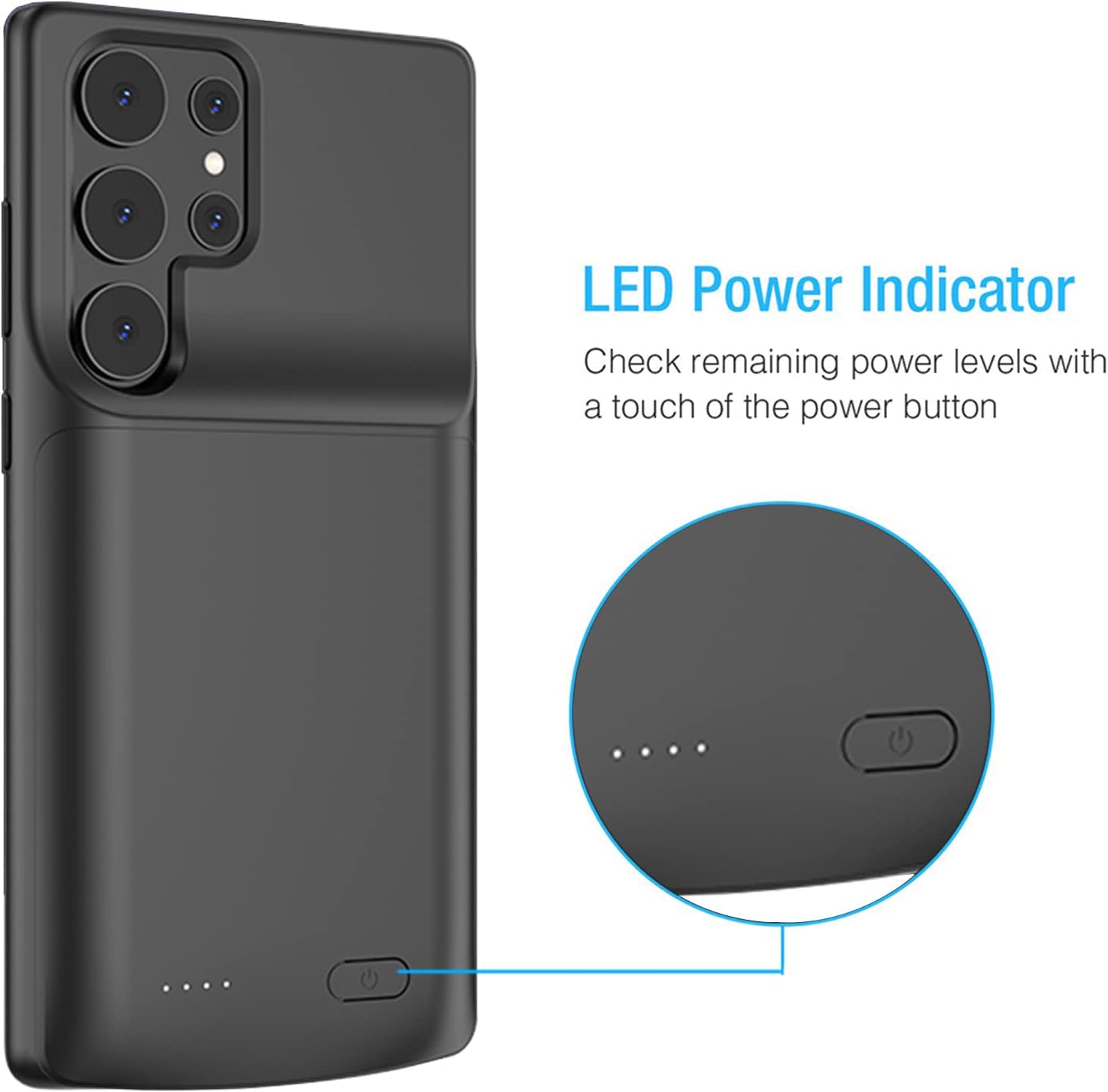 Battery Case for Galaxy S23 Ultra, Newest 4800mAh Slim Portable Protective Charging Case Compatible with Samsung Galaxy S23 Ultra 5G 6.8″ (2023)