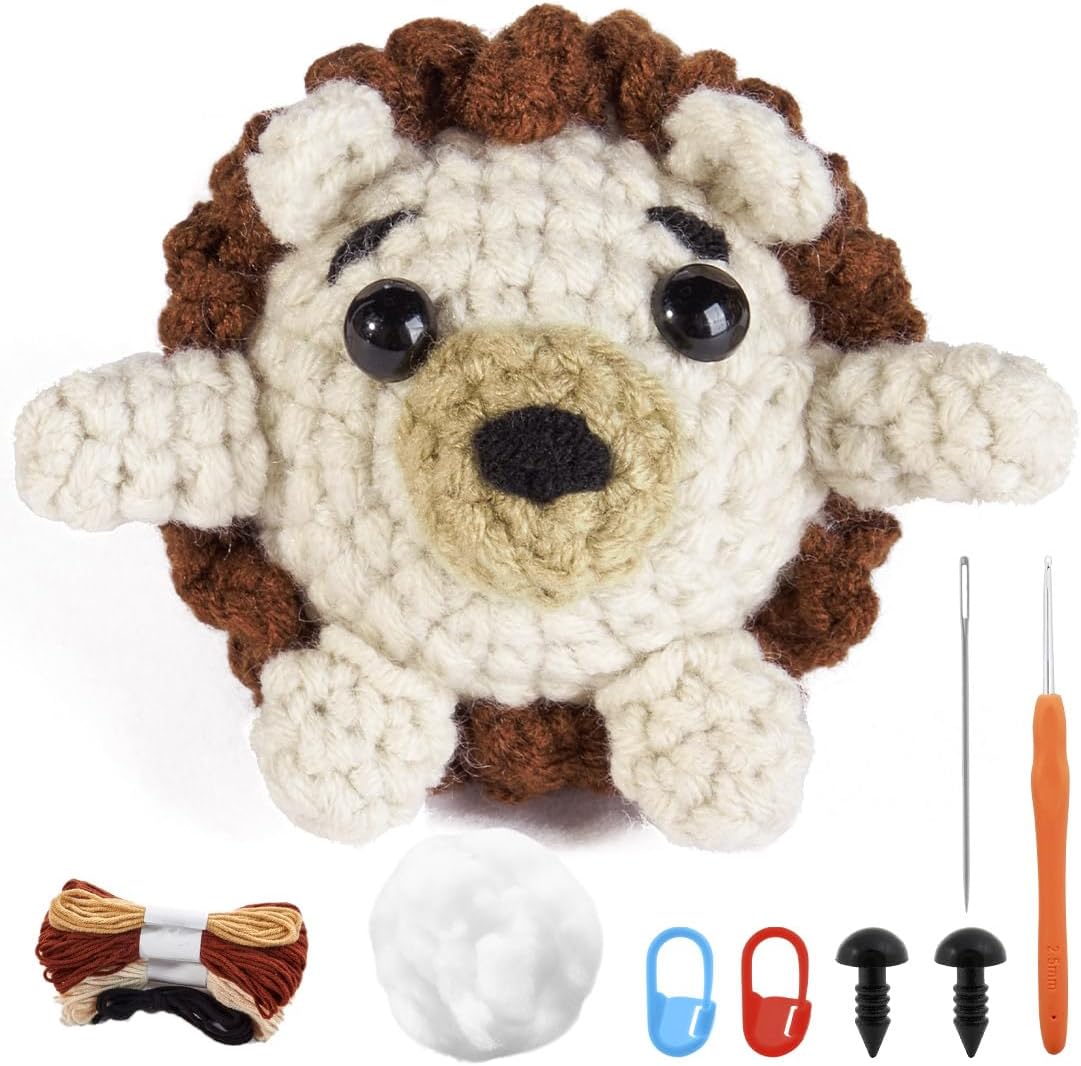 TANOSII Kit de inicio de ganchillo para principiantes Kit de ganchillo para adultos y niños con instrucciones paso a paso y tutoriales en video