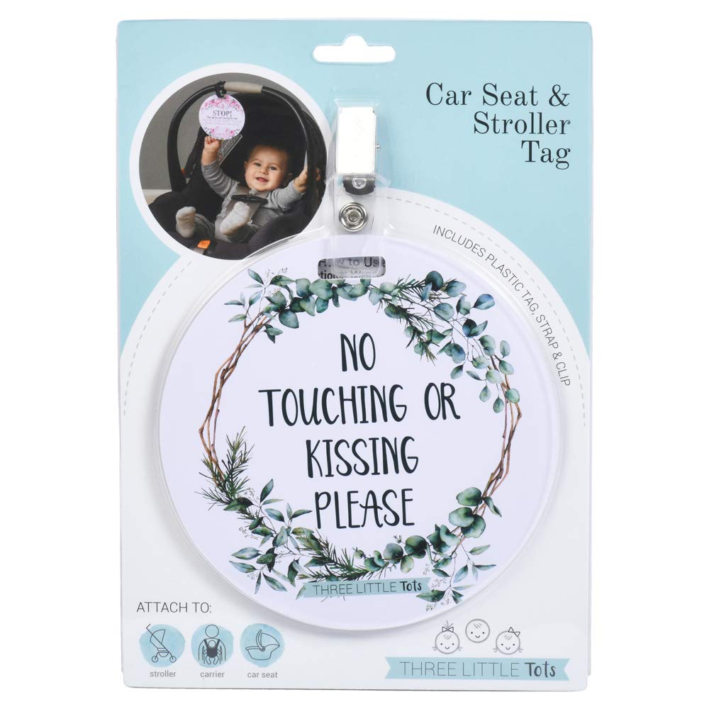 Señal de seguridad para asiento de coche y cochecito de bebé con texto en inglés No Touching Baby Car Seat and Stroller (Three Little Tots)