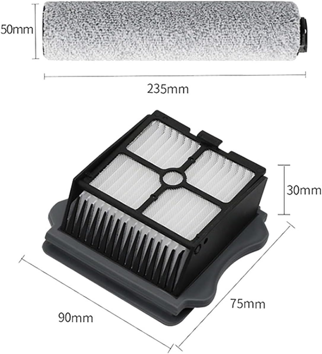 Accesorios para aspiradora, ruedas de filtro de cepillo de rodillo, tanque de agua, compatible con Tineco Floor One S3 Breeze, compatible con IFloor