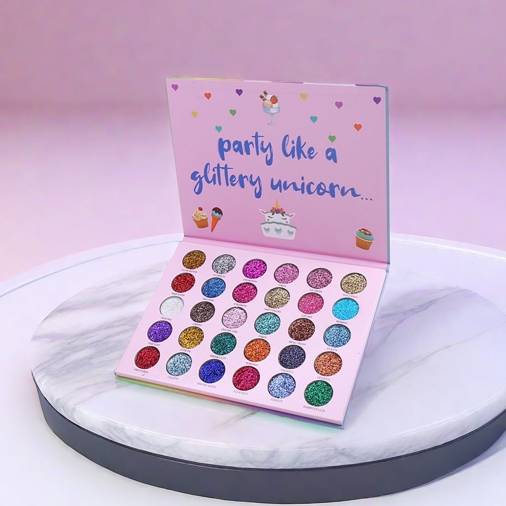 ABELYN Paleta de maquillaje de sombra de ojos con purpurina de 30 colores, paleta de sombra de ojos brillante + 1 pincel de sombra de ojos de larga