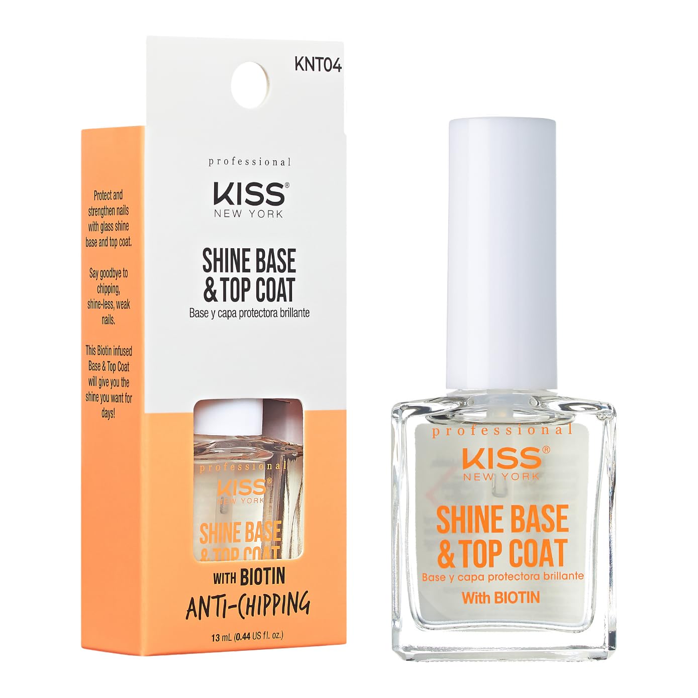 Base y capa superior de esmalte de uñas, esmalte de uñas multiusos 2 en 1, impregnado con biotina, no se mancha, astilla y decoloración, fabricado