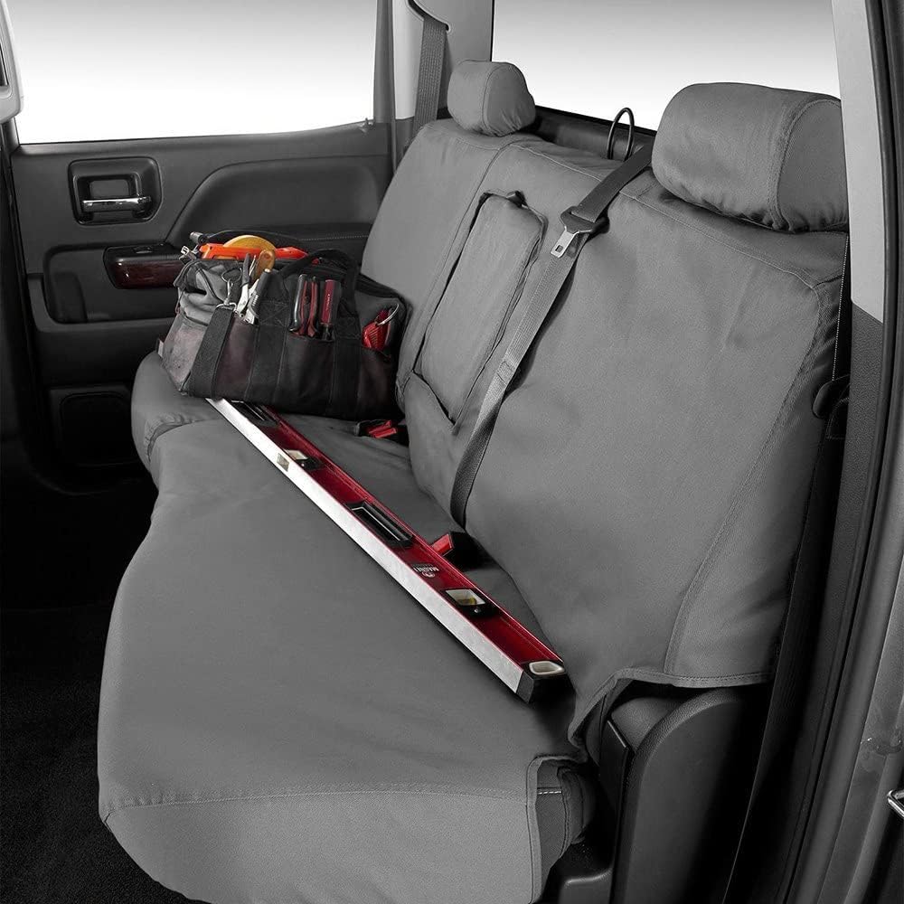 Covercraft Fundas de asiento personalizadas de Polycotton SeatSaver  SS3480PCGY  Asiento de banco de primera fila 402040  para Ford F-150 2019-2020,