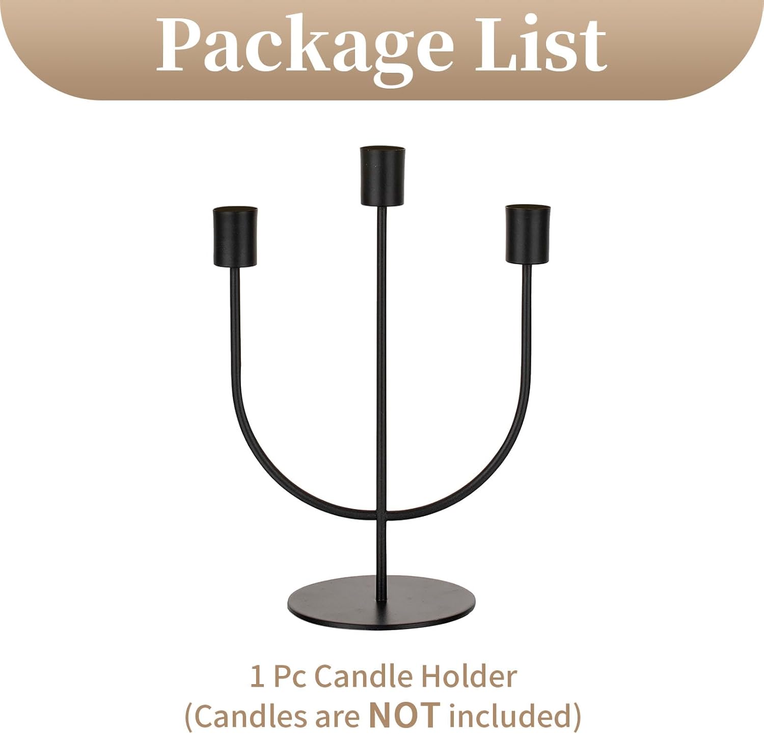 Sziqiqi Candelabros modernos para velas  Candelabro negro mate para Halloween Decoración de velas cónicas de mesa para el hogar, candelabros