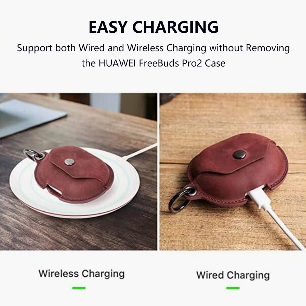 FAOONNMY Funda para Huawei FreeBuds Pro 2, funda de cuero genuino suave para auriculares, funda protectora para auriculares, bolsa de transporte a