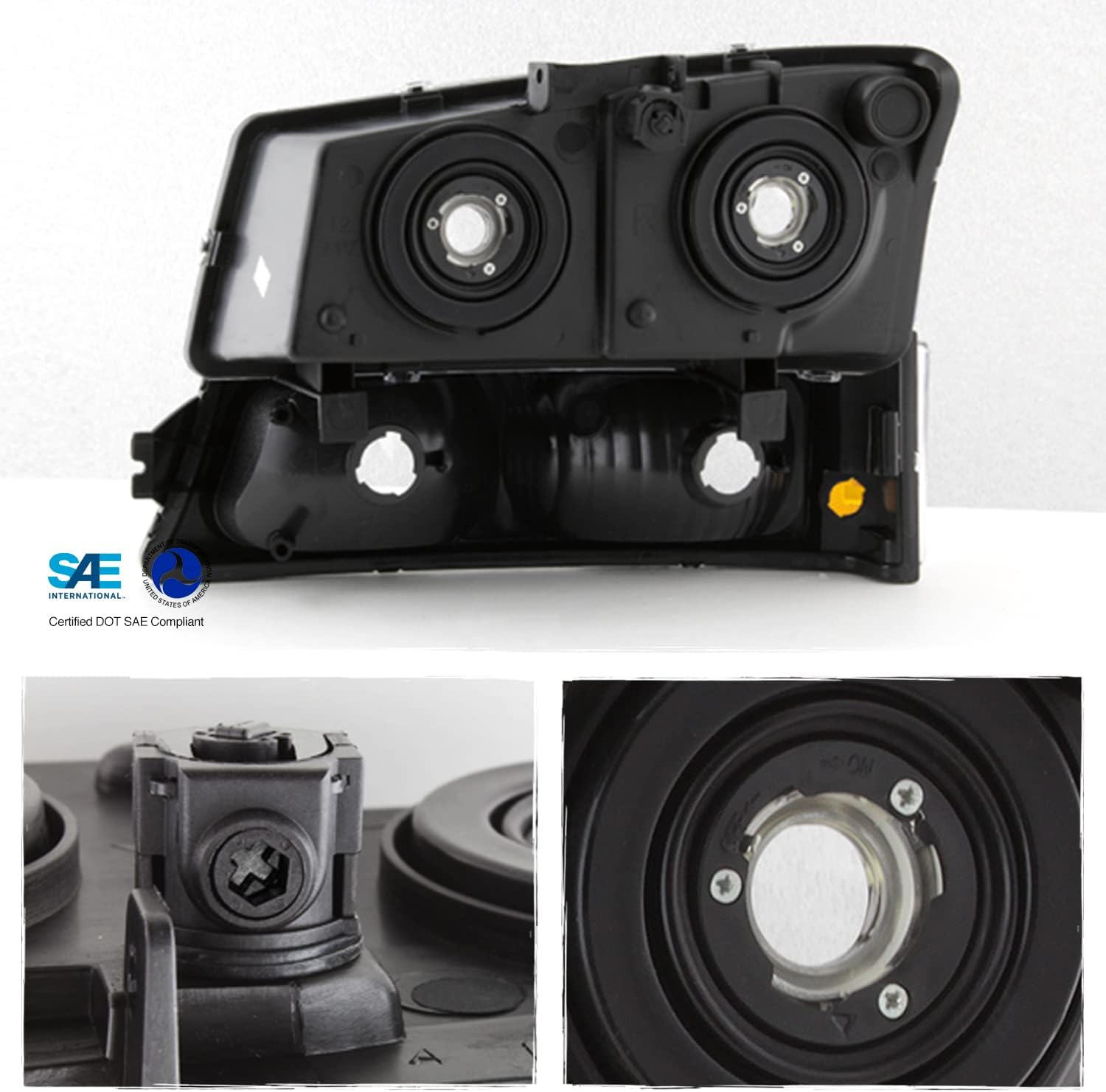 AKKON – Para Chevy Silverado Avalanche OE 2003-2006 reemplazo de faros cromados conductor+faros delanteros de pasajero par