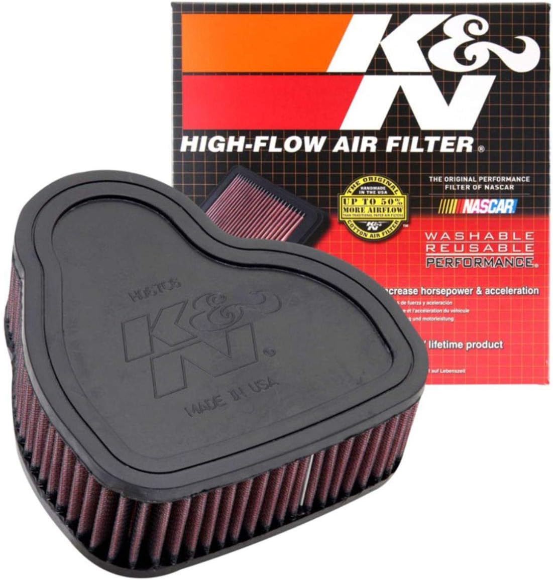 K&N Filtro de aire del motor Alto rendimiento, Premium, Powersport Filtro de aire Se adapta a HONDA 2003-2009 (VTX1300C, VTX1300R, VTX1300T,