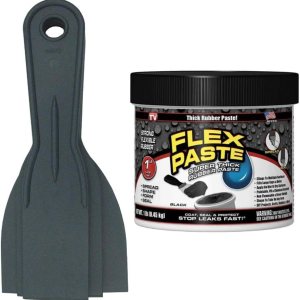 Flex Seal Flex Black Putty – Tarro de pasta negra de 1 libra con masilla Allway Tools, paquete de 3 cuchillos (2 artículos) Flex Seal Flex Black Putty – Tarro de pasta negra de 1 libra con masilla Allway Tools, paquete de 3 cuchillos (2 artículos)