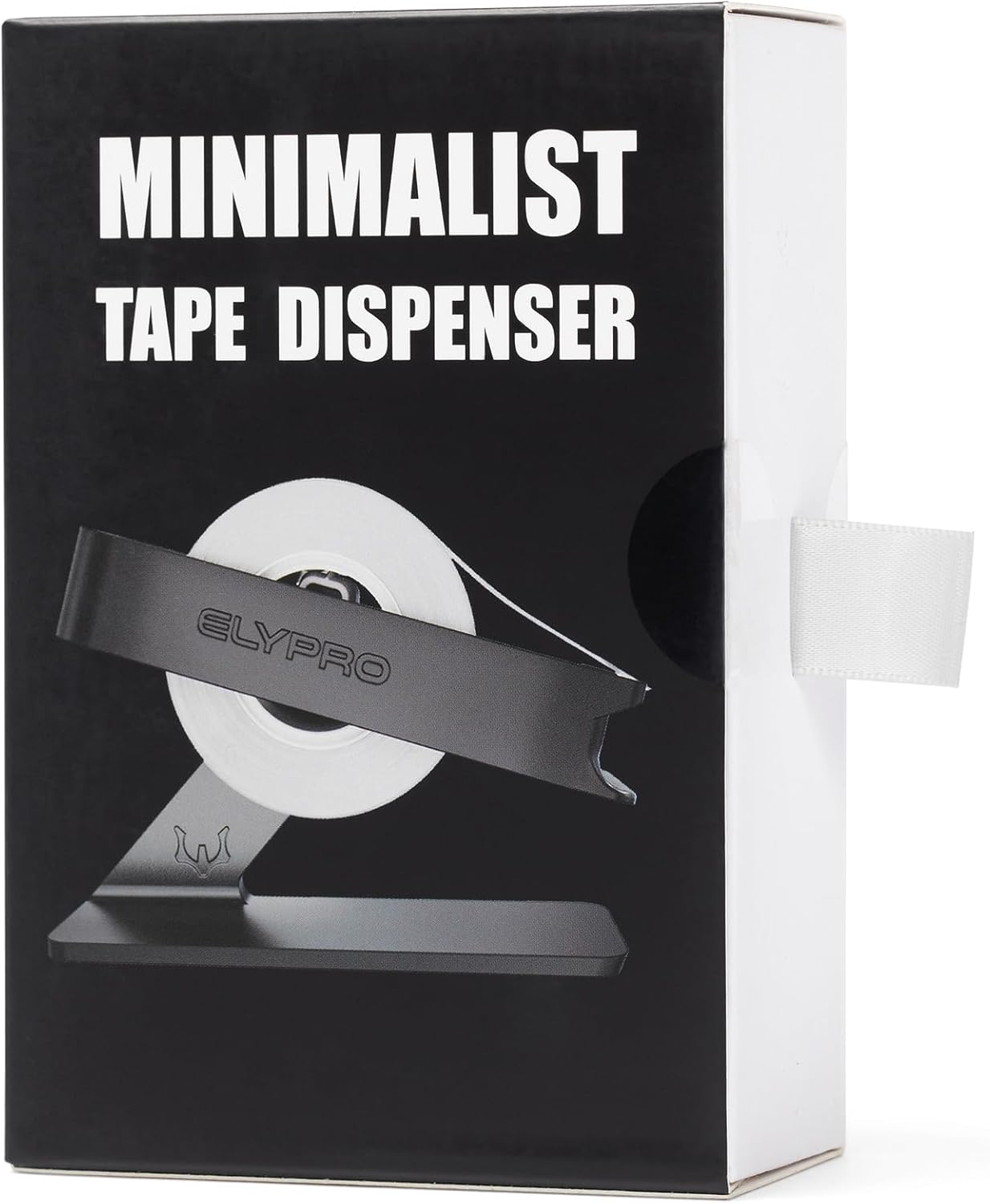 ELYPRO Dispensador de cinta moderna para escritorio de oficina, diseño elegante y minimalista, hecho meta pesado, ahorra espacio, perfecto para uso
